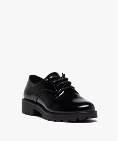 derbies femmes unis dessus vernis classique noir derbiesD978301_2