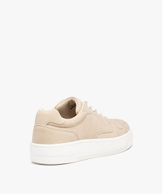 baskets femme unies a semelle epaisse avec lacets contrastants beigeD979401_4