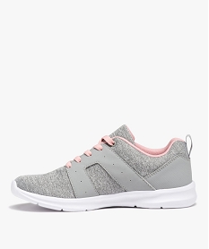 baskets running en textile uni extralegeres femme gris baskets et tennisD980101_3