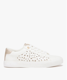 GEMO Baskets à détails dorés femme blanc standard
