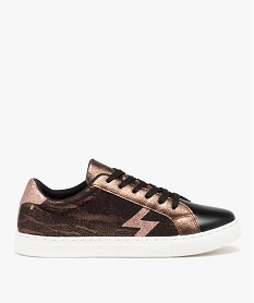 baskets femme zebrees avec details a paillettes grisD980901_1