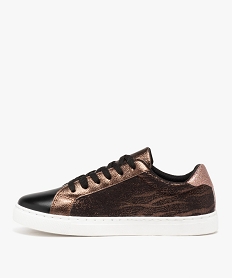 baskets femme zebrees avec details a paillettes grisD980901_3