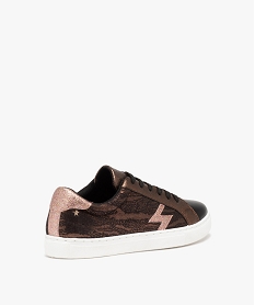 baskets femme zebrees avec details a paillettes grisD980901_4
