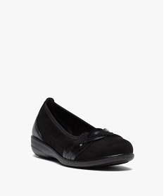 ballerines femme confort en suedine avec bride tressee noir ballerinesD982201_2