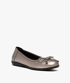 ballerines femme metallisees a noud decoratif gris ballerinesD982401_2
