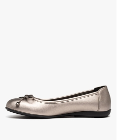 ballerines femme metallisees a noud decoratif gris ballerinesD982401_3