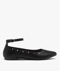 GEMO Ballerines femme unies à bout pointu et clous métalliques noir standard
