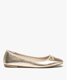 GEMO Ballerines femme métallisées avec noeud fantaisie Jaune
