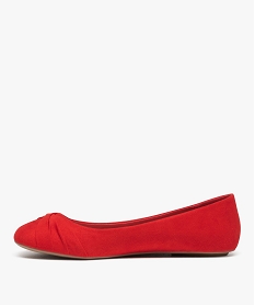 ballerines femme en suedine unie avec bout drape rouge ballerinesD983001_3