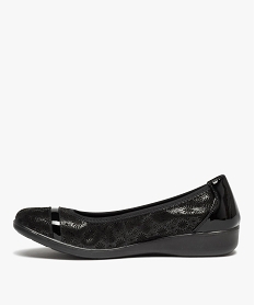 ballerines confort femme en cuir a motifs irises avec touches vernies noir ballerinesD983401_3