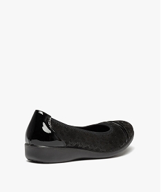 ballerines confort femme en cuir a motifs irises avec touches vernies noir ballerinesD983401_4