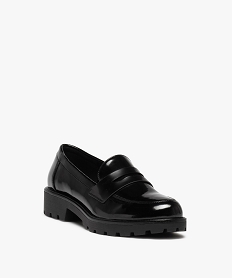 mocassins femme vernis a semelle crantee noir mocassinsD983901_2