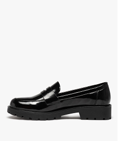 mocassins femme vernis a semelle crantee noir mocassinsD983901_3