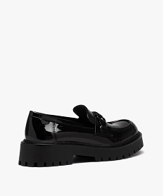 mocassins femme unis avec dessus vernis et semelle crantee noir mocassinsD984201_4