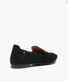 mocassins femme unis a talon plat et dessus suede noir mocassinsD984301_4