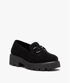 mocassins unis en suedine a semelle crantee et bout amande beige mocassinsD984401_2
