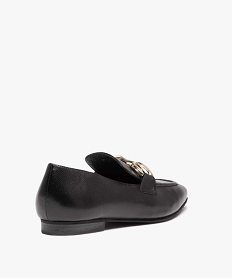 mocassins femme en cuir avec bride chainette noir mocassinsD985001_4