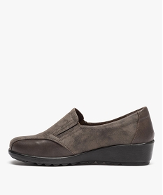 mocassin confort bi-matieres avec semelle compensee femme brun mocassinsD985201_3