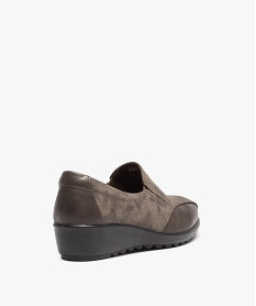 mocassin confort bi-matieres avec semelle compensee femme brun mocassinsD985201_4