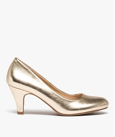 GEMO Escarpins femme unis à bout rond dore