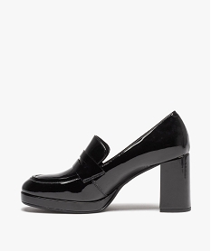 mocassins femme vernis a talon haut noirD986901_3