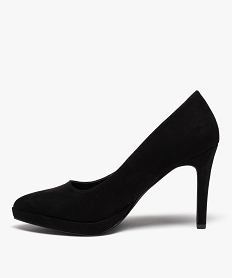 escarpins femme unis a talon haut en suedine noir escarpinsD987801_3