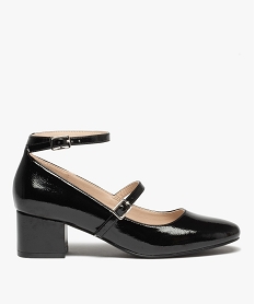 GEMO Escarpins vernis femme avec fines brides Noir
