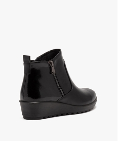boots femme confort unies a talon compense et double zip noir chaussures confortD989201_4
