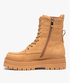boots femme unies a semelle epaisse crantee et a zip orangeD989501_3