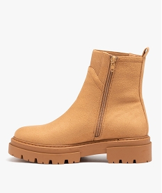 boots en suedine a tige elastique et semelle crantee orangeD989601_3