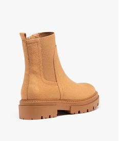 boots en suedine a tige elastique et semelle crantee orangeD989601_4