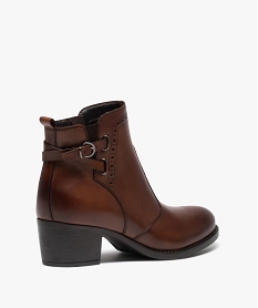 boots femme en cuir a talon carre et a zip - taneo brunD989701_4