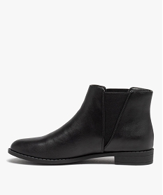 boots chelsea unies a talon plat femme noirD990201_3