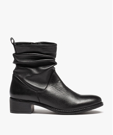 CHAUSSURE PLAT BLEU BOOTS NOIR:30387720077-Cuir mouton/Pu (polyurethan/Tpr/Polyester/