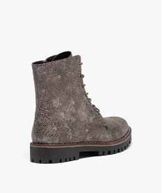 boots lacees a semelle crantee et reflets brillants femme grisD991001_4