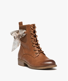 bottines lacees a foulard noue femme orangeD991401_2