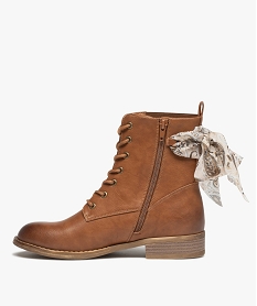 bottines lacees a foulard noue femme orangeD991401_3