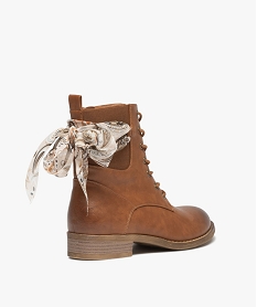 bottines lacees a foulard noue femme orangeD991401_4