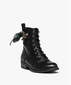 bottines lacees a foulard noue femme noirD991501_2