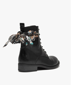 bottines lacees a foulard noue femme noirD991501_4
