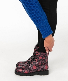 BALLERINE BRONZE CLAIR BOOTS NOIR / ROUGE:30387720144-Pu (polyurethan/Polyester/Tpr/Polyester/