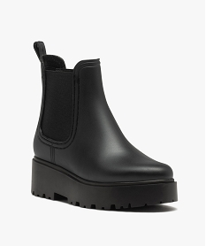 boots femme unies style chelsea a semelle plateforme crantee noirD994201_2