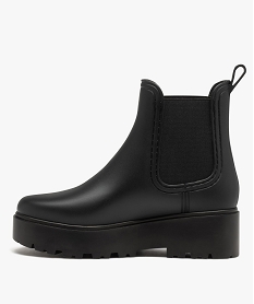 boots femme unies style chelsea a semelle plateforme crantee noirD994201_3