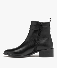 boots femme en cuir uni a bout amande et a zip - taneo noirD994701_3