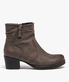 boots fourrees a talon et semelle plateforme femme brun chaussures confortD996201_1