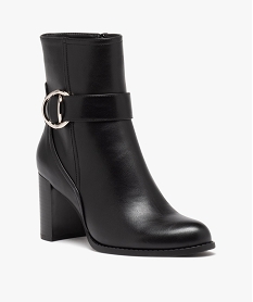boots femme unies a talon carre fermeture a zip noirD996401_2