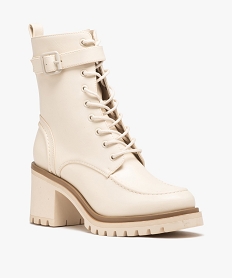 boots femme unies a talon haut carre et semelle crantee beigeD998001_2
