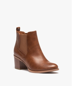 boots femme unies a talon moyen style chelsea orangeD998101_2