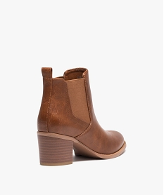 boots femme unies a talon moyen style chelsea orangeD998101_4
