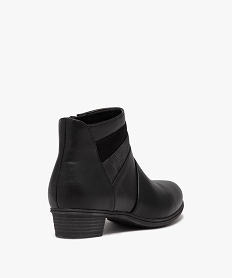 boots femme confort unies a petit talon noirD998401_4